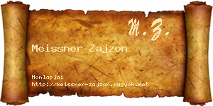Meissner Zajzon névjegykártya